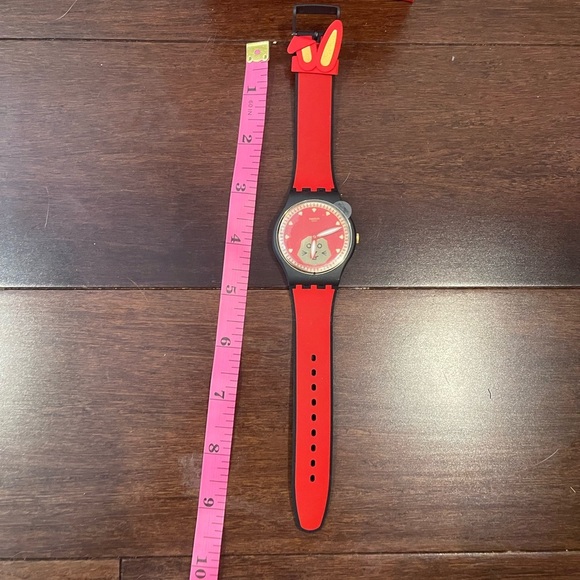 nwt sold out limited edition Swatch Red & Gold year of the Rabbit Dial Watch - Picture 11 of 15
